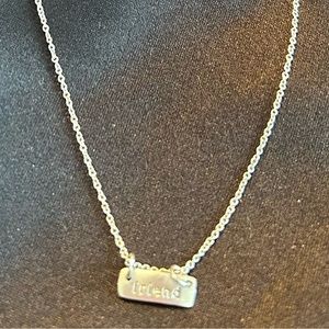 B.U. Be you sterling silver Friend necklace delicate designer 18” chain